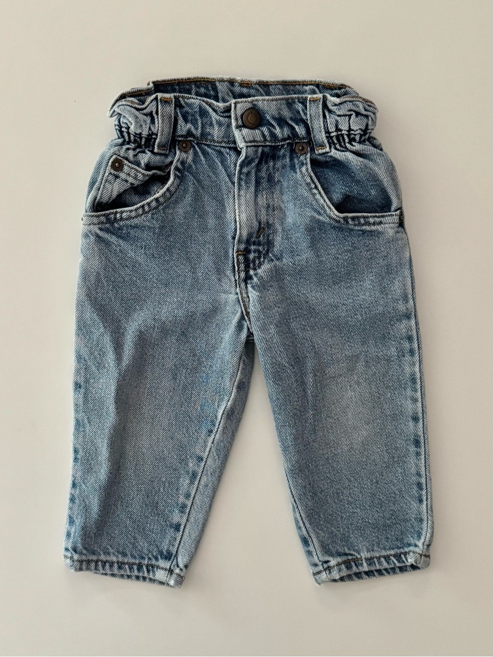 HTF Vintage Levi's Kids Light Blue Denim Jeans with Cinch Waist